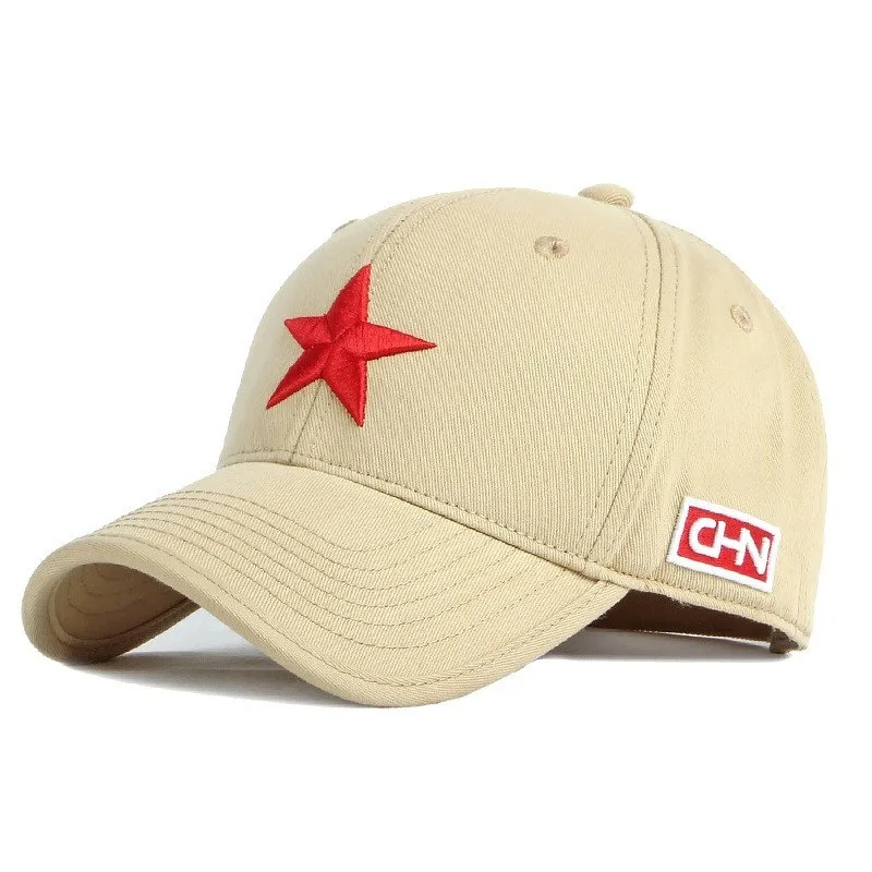 

2023 Red Five-Star Embroidered China Baseball Cap Men Women for Ethnic Chinese People Patriot Black White Khaki Navy Hat 55-60cm