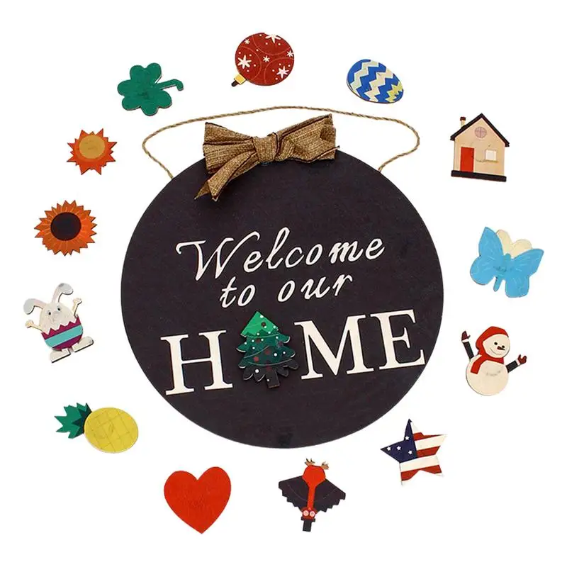 

Gnome Welcome Sign Faceless Gnome Front Door Decor Wooden Sign DIY Door Sign For Spring And Summer Magnetic Wood Sign With Wall