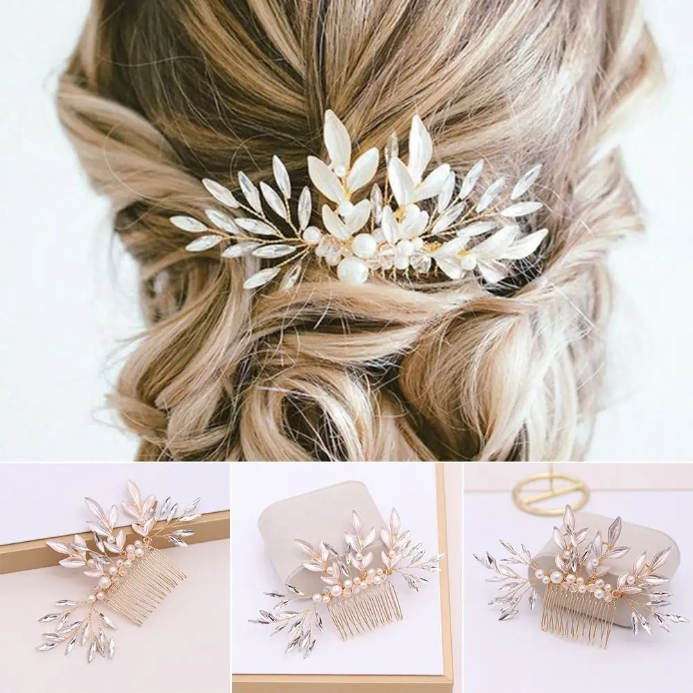 

Fashion Hair Clip Headwear Women Hair Accessories Crystal Rhinestone Hairpins Bridal Hair Comb Flower Pearl Hair Comb