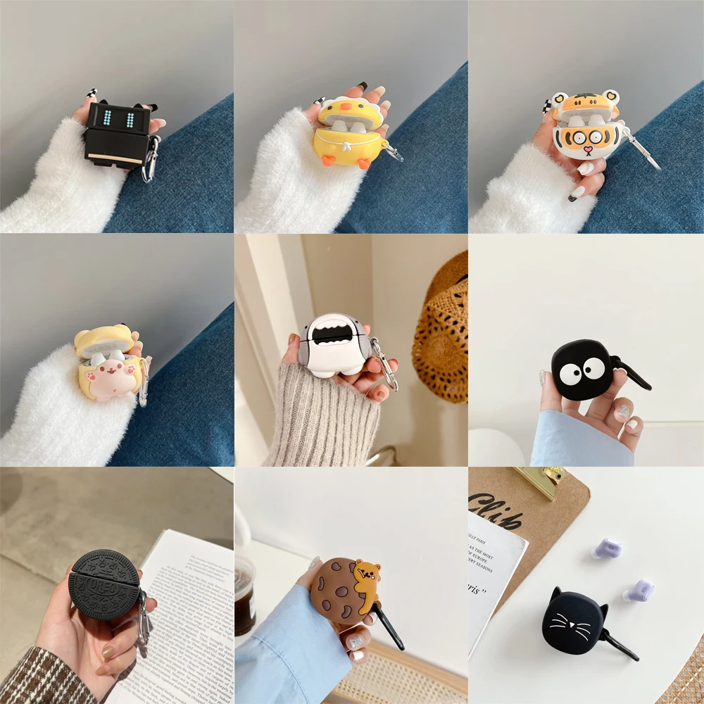 

Симпатичный мягкий силиконовый чехол для наушников с мультипликационным роботом для Baseus WM01 TWS беспроводные Bluetooth наушники зарядное устройс...