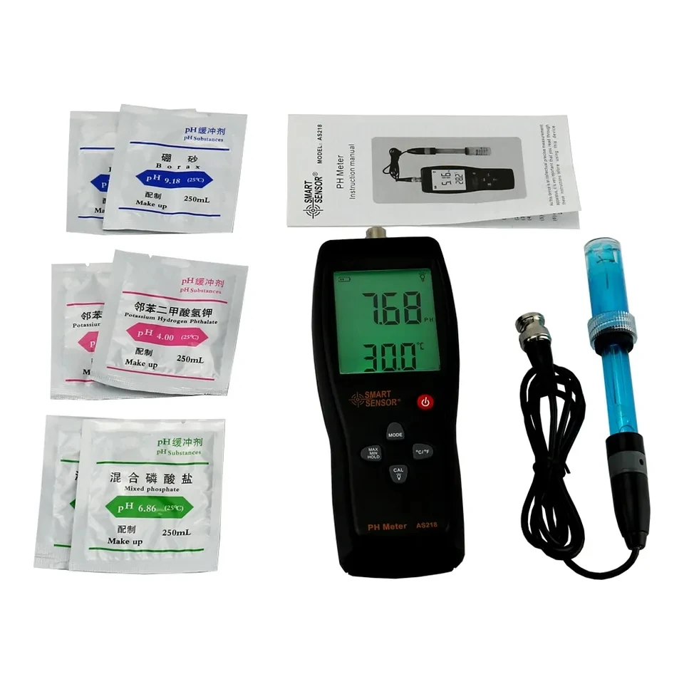УМНЫЙ ДАТЧИК портативный pH-метр цифровой для лабораторного аквариума AS218
