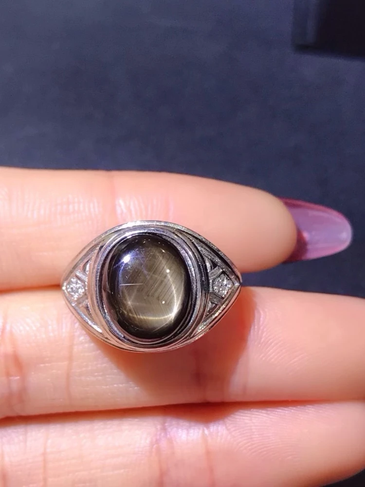 Роскошное кольцо со звездами и искусственным сапфиром для мужчин 2 карата 10 мм * 12