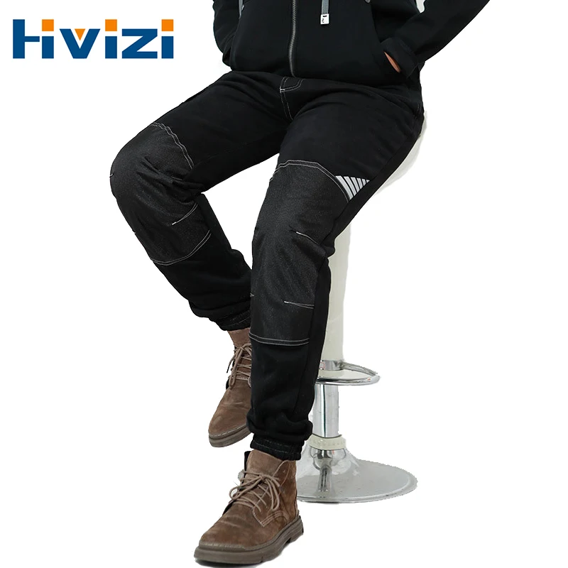 Флисовые зимние рабочие брюки с функциональными карманами светоотражающие для