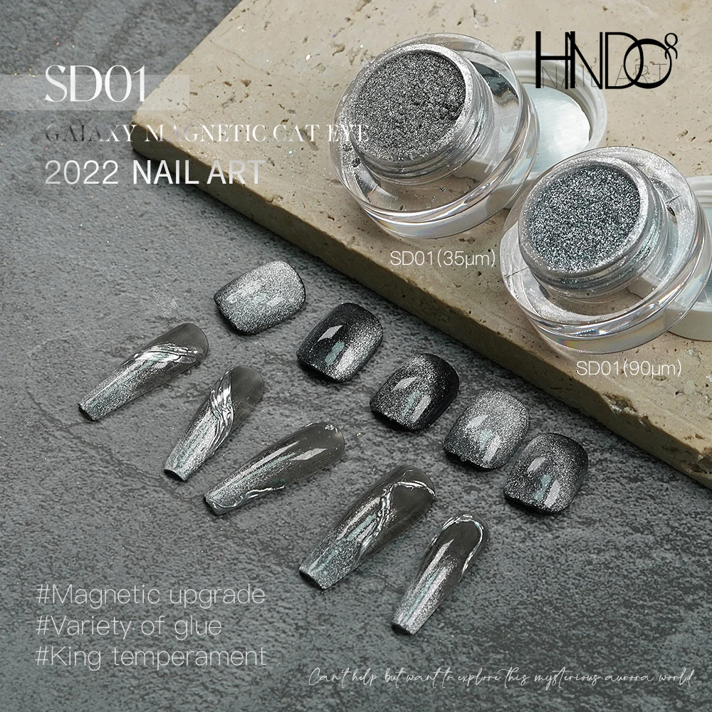 

HNDO Silver Galaxy Cat Eye Magnetic Powder Nail Art Glitter Decoration 3D Effect for Manicure Design Fine Particles Pigment Dust