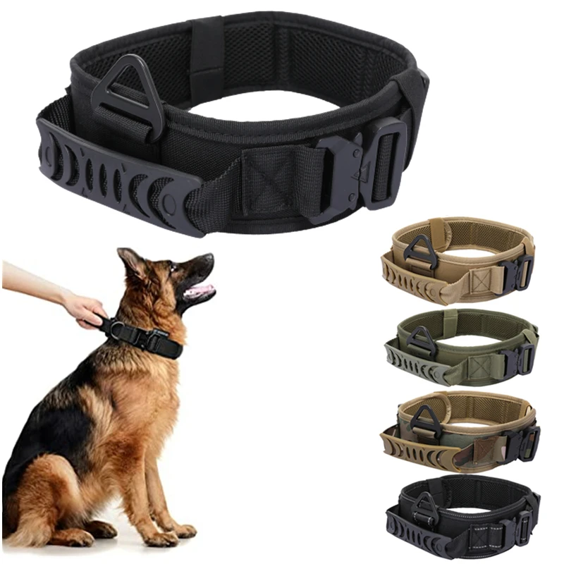 

Adjustable Metal Double Buckle Tactical Dog Collar Luxury Designer K9 Training Collar Dog German Shepherd For Medium Large Dogs
