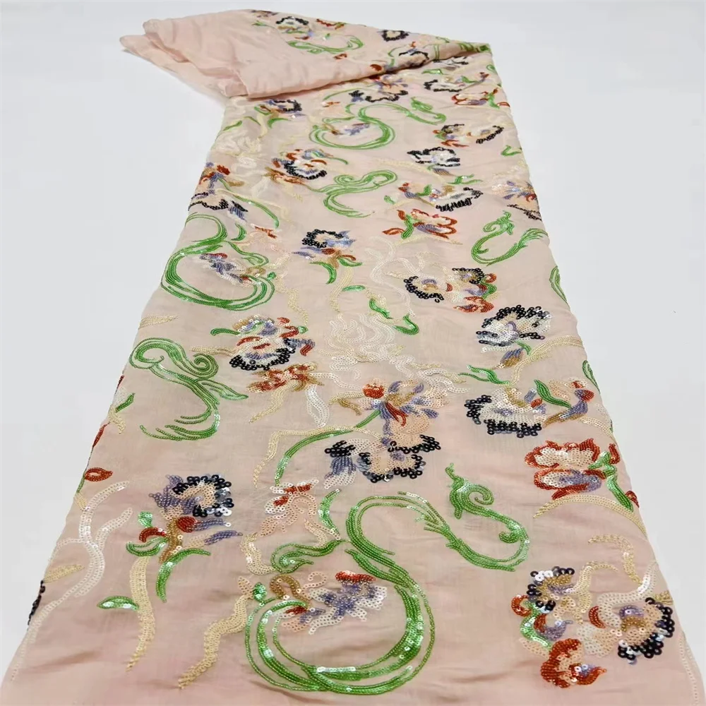 Новинка 2024 нигерийская кружевная ткань свадебная вышитая сетка 5 ярдов Новая