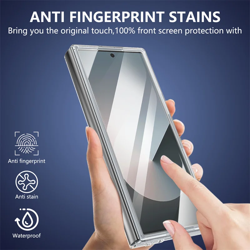 Фото Для Samsung Galaxy Z Fold 7 6 5 4 3, высокопрозрачный магнитный чехол для телефона из ПК для Magsafe, защитная пленка для экрана, противоударный чехол №5