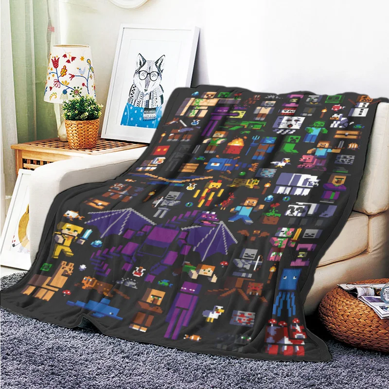 

Cube Plush Blanket Toss on Sofa Home Decor Soft Heat Washable Blanket