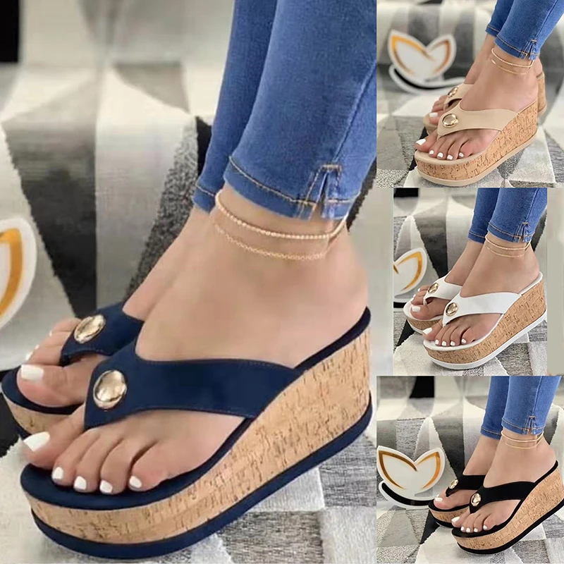 

Summer Slippers Women Sandals Plafrom Sandals Ladies Slip-On Flip Flops Shoes Leather Peep Toe Female Sandalias Zapatos Mujer
