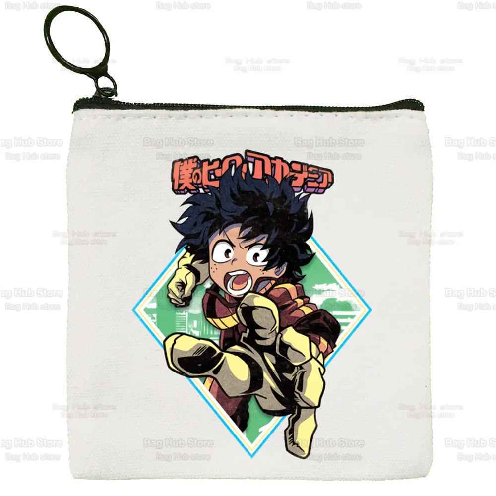 Katsuki Bakugo Simple Canvas Coin Purse My Hero Academia Himiko Toga Cute Cartoon Key Case Lady Bag Coin Storage Bag