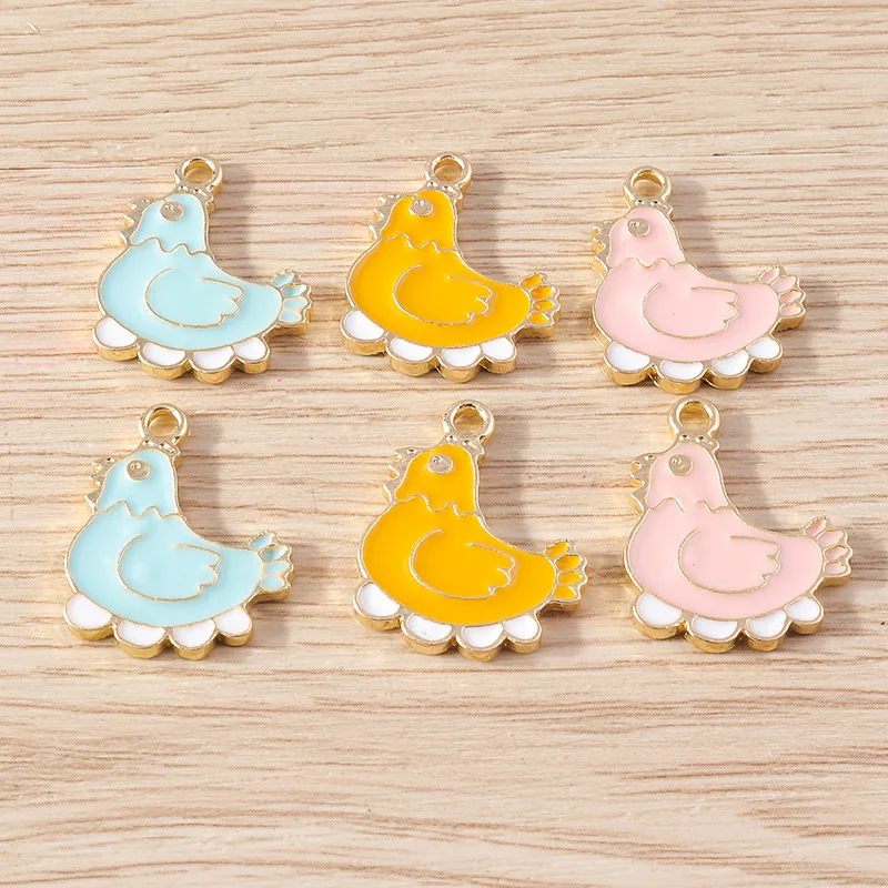 

10pcs New Laying Hen Charms for DIY Earrings Necklace Keychain Jewelry Making Handmade Supply