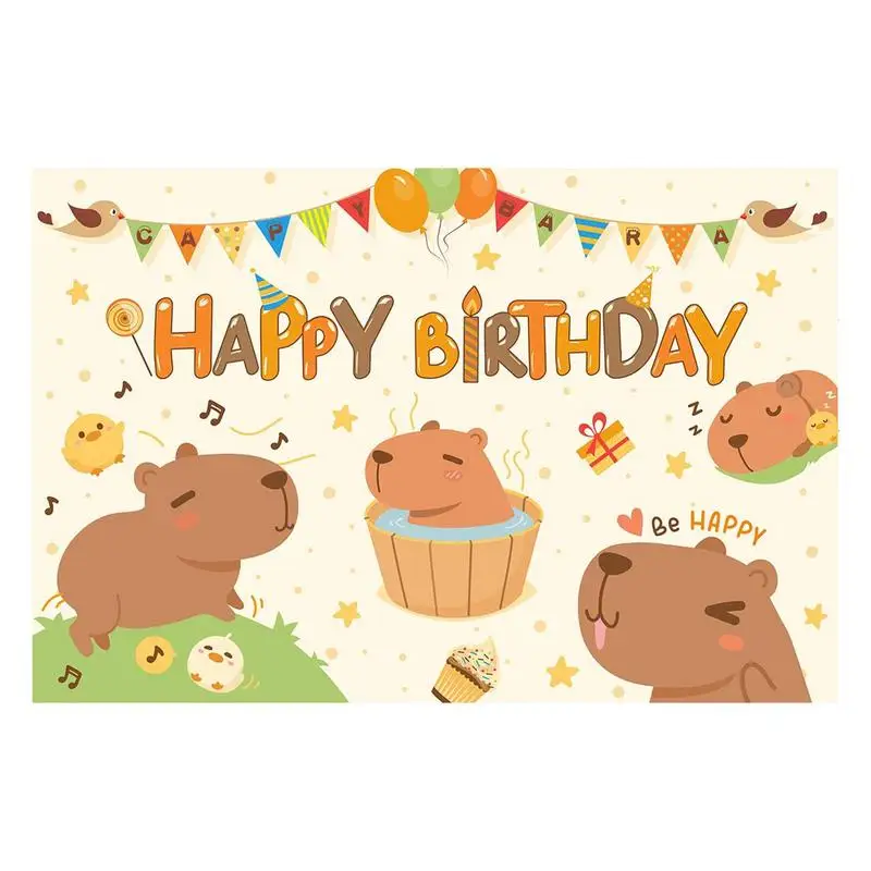 

Happy Birthday Banner Capybara Theme Birthday Party Decoration For Kids Happy Birthday Sign For Wall Birthday Backdrop Supplies