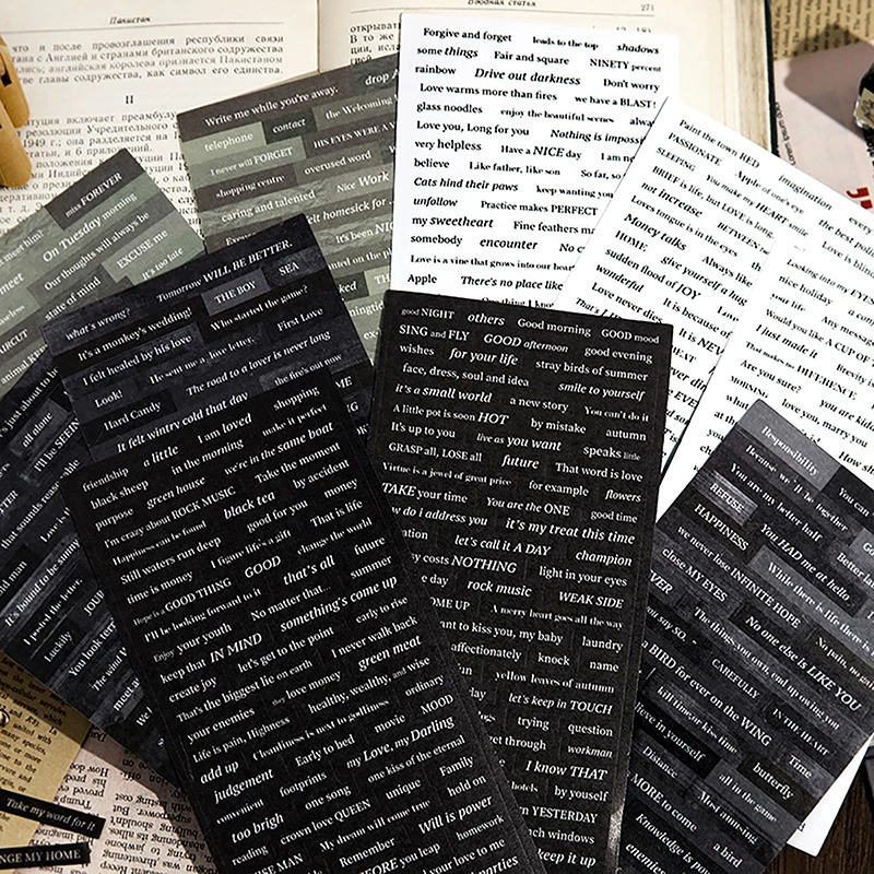 

1set Alphabet Sticker Creative Phrase Decoration Stationery DIY Scrapbooking Adhesive Stickers English Quotes Sticker