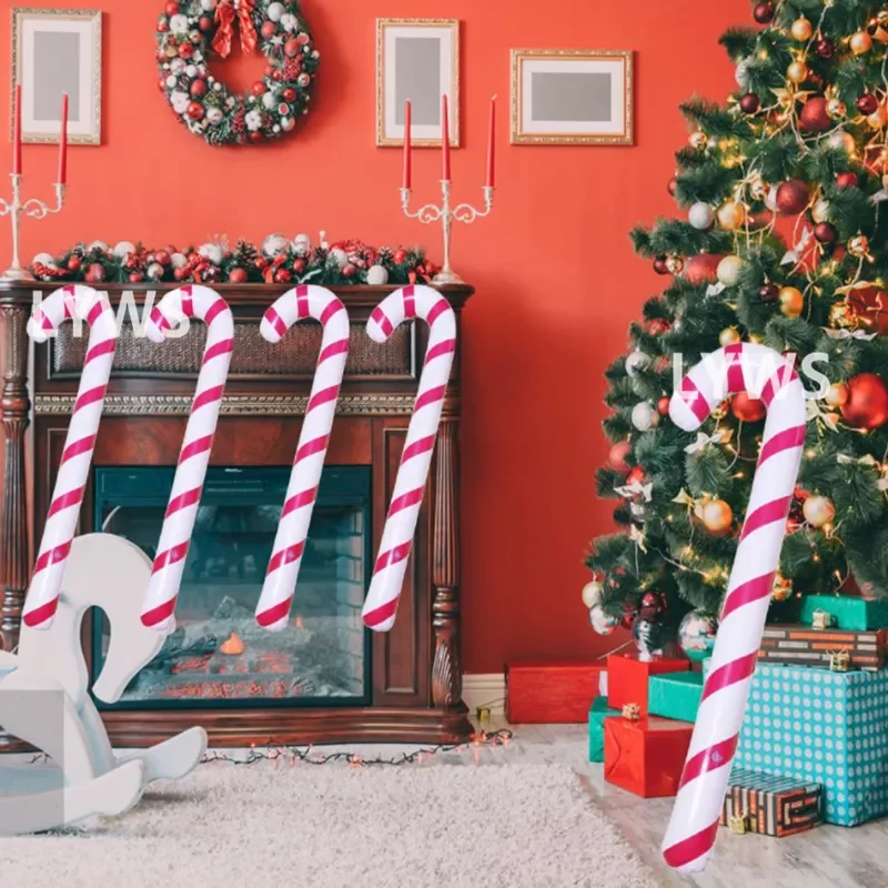 

Рождественские трости, Рождественское украшение для дома и улицы, надувные трости, шары, украшения для рождественской елки, подарок для дет...
