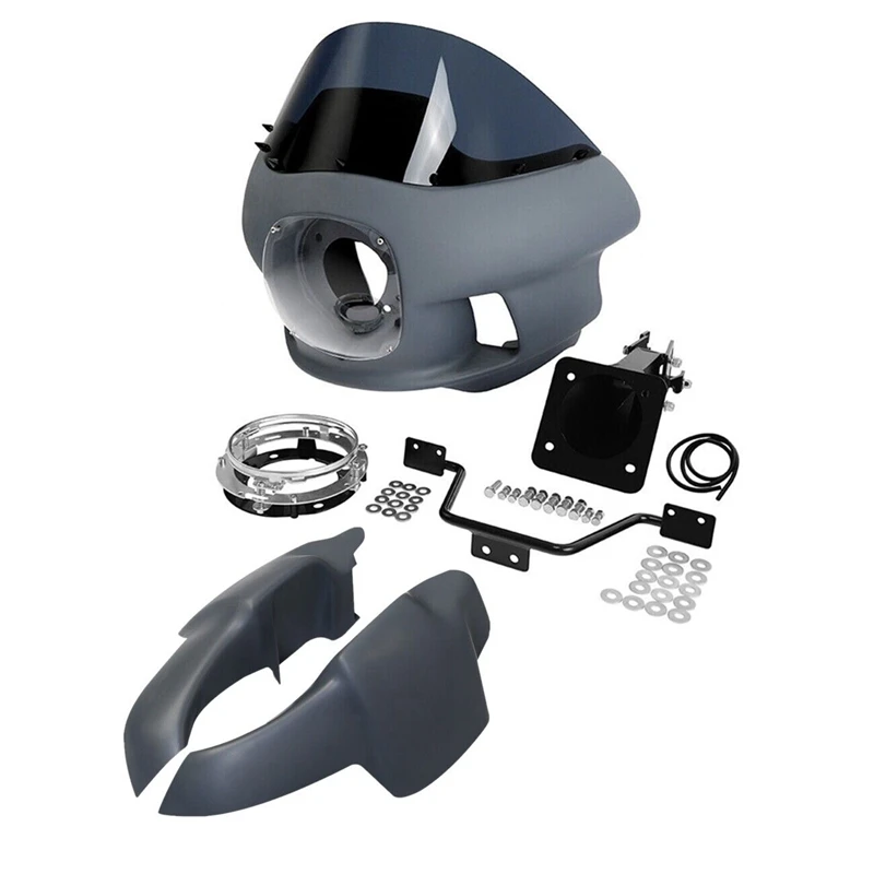 

Мотоцикл 7 "верхняя обтекатель лобовое стекло Нижняя нога Обтекатели для Harley Softail FXBB FXLR FXLRS Fat Bob Street Bob Low Rider 18-23