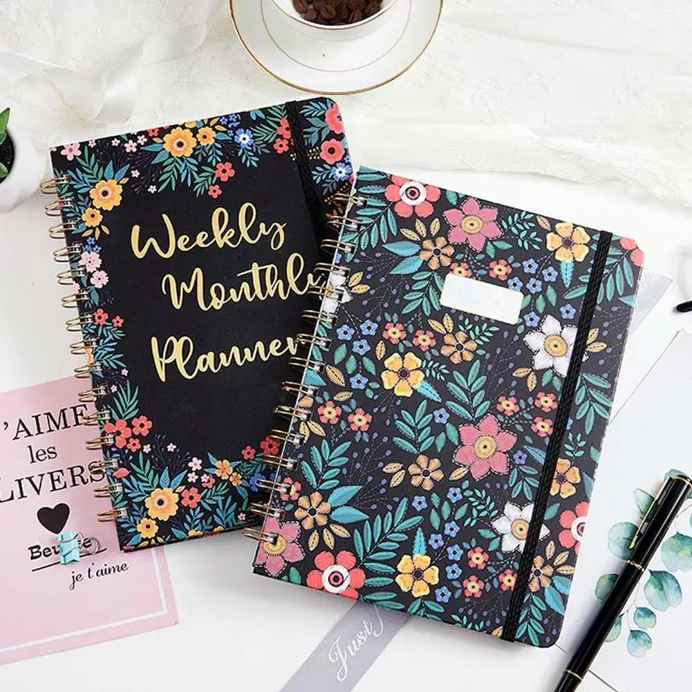 

2023 Schedule Book Daily Calendar Plan Notebook A5 Agenda Weekly Coil Manage Monthly English Organizer Notebook Book O R3p4