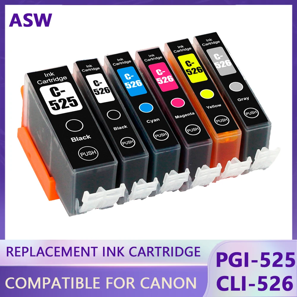 

PGI525 PGI 525 CLI-526 PGI-525 PGI-525XL Ink Cartridges For Canon Pixma MG-5150 MG-5250 MG-5350 MG-6150 Printer