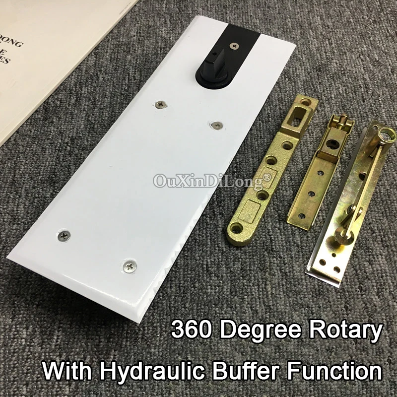 

1Set Heavy Duty Door Pivot Hinges 360 Degree Rotation w Hydraulic Buffer Function 90 Degree Positioning Floor Spring Hinges K725