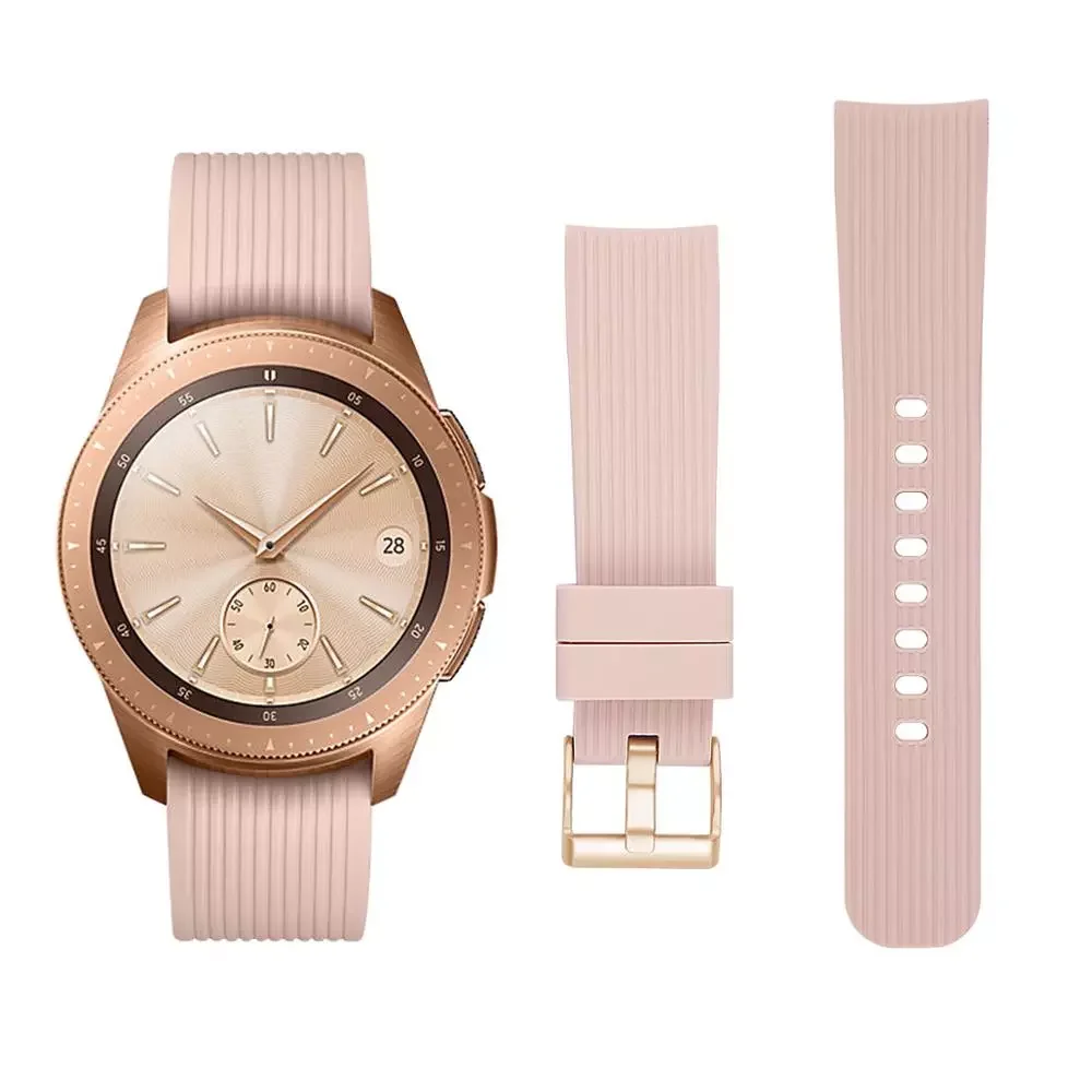 

Band For Samsung Galaxy Watch 42mm Active 2 44mm 40mm Rubber Replacement Bracelet Strap For Galaxy Watch 42 Gold Buckle