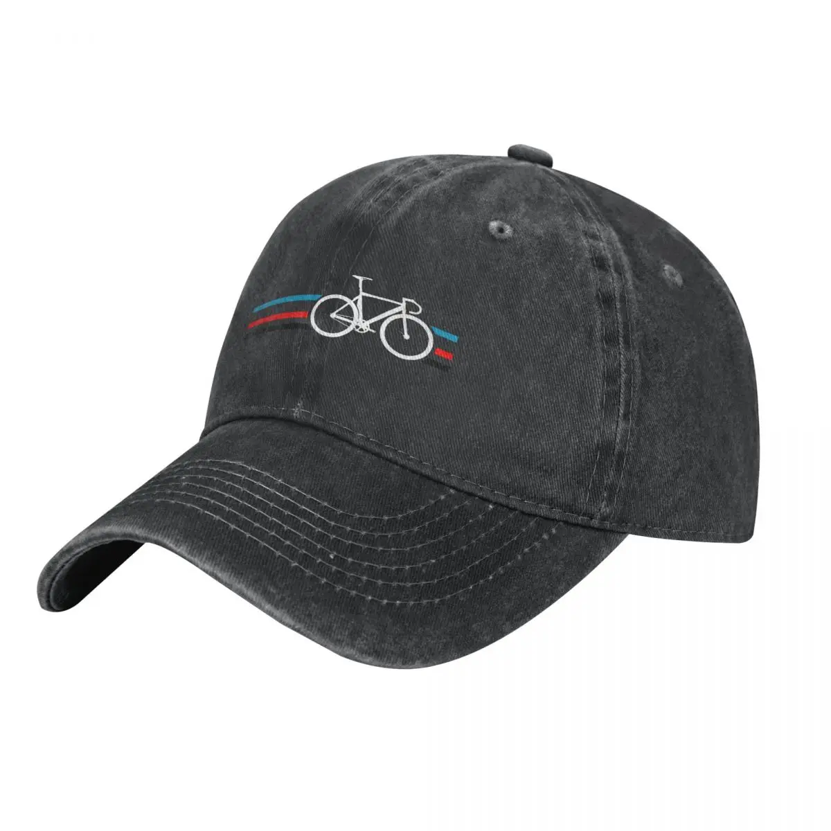 

Bike Stripes Velodrome Bicycle Unisex Baseball Caps Distressed Washed Caps Hat Fashion Outdoor Workouts Adjustable Snapback Cap