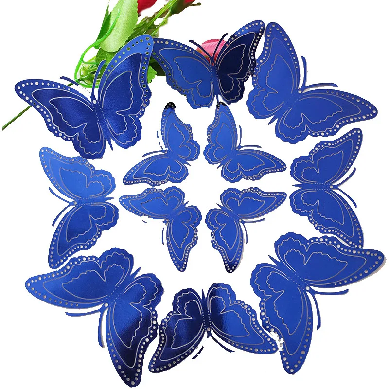 Искусственные наклейки в виде бабочек розовое золото 12/48 шт. |