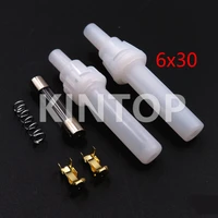 1 set bx3012 bx3012a 620mm 6x20mm lantern shape screw type fuses box white glass tube fuse holder
