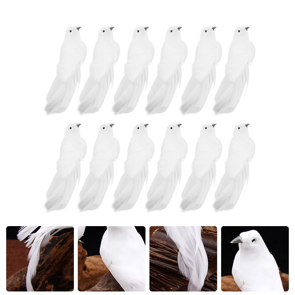 

Birdbirds Artificial Craft Feathered Decor Fake Easter Figurine Party Christmas Figurines Mini Tree Hanging Spring Wedding