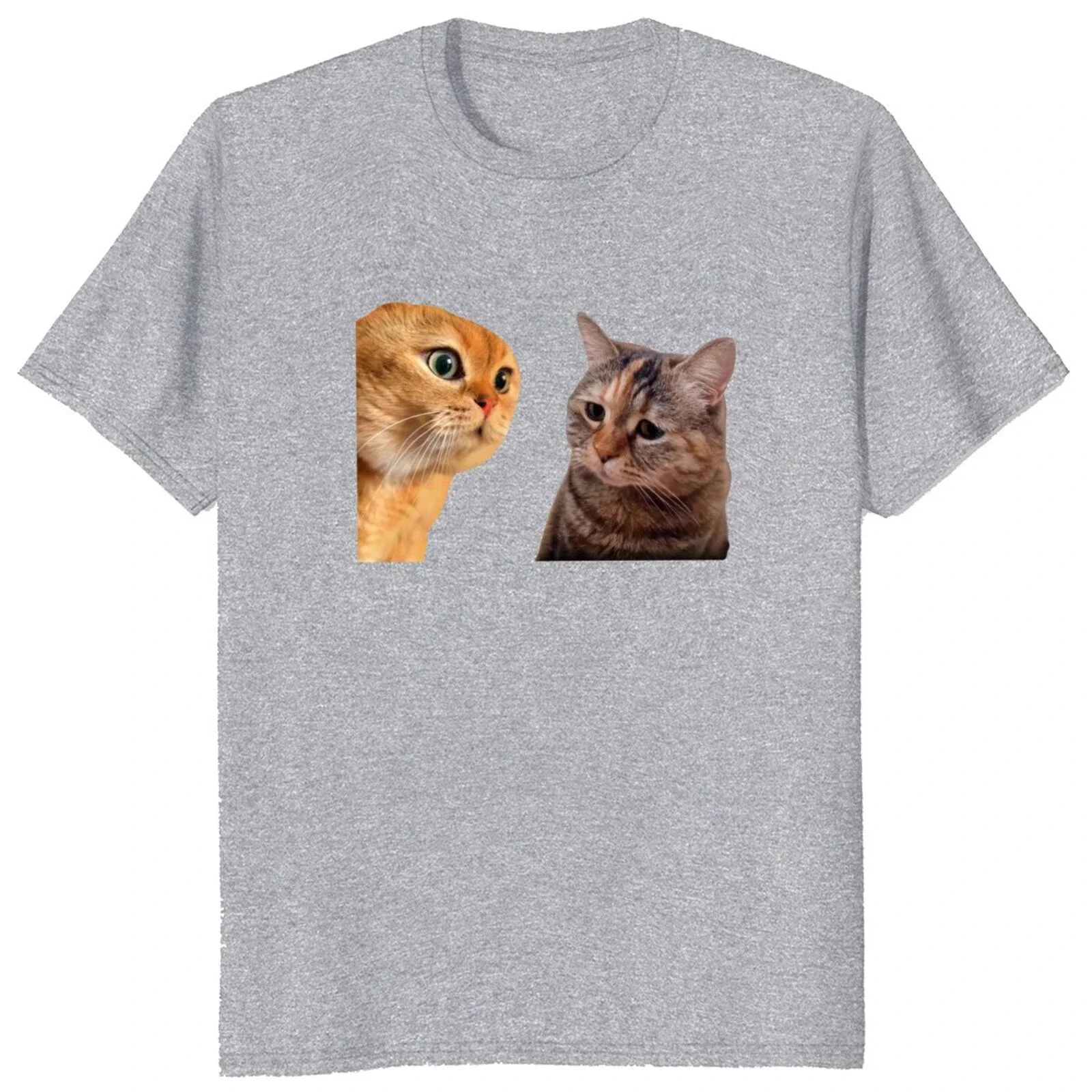 Мягкая футболка унисекс из 100% хлопка для мужчин и женщин с принтом грустного кота