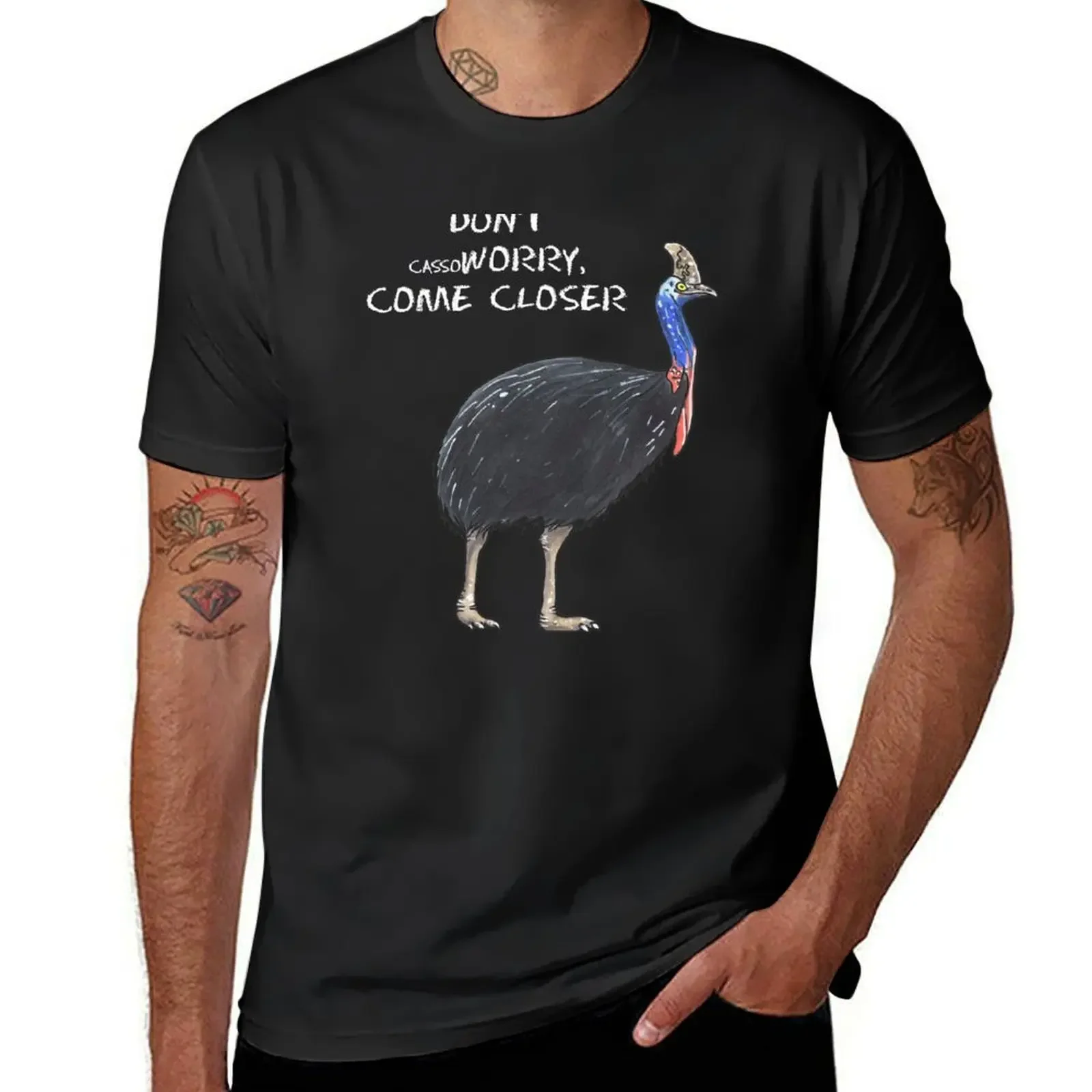 Cassowary-футболка из серии Animal футболка на заказ мужская одежда хлопковая