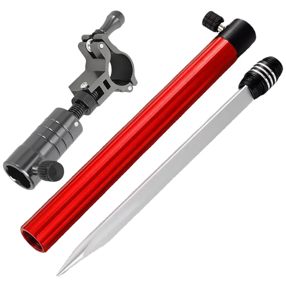

1 Set of Rod Ground Inserted Holder Pole Stand Aluminum Alloy Pole Holder
