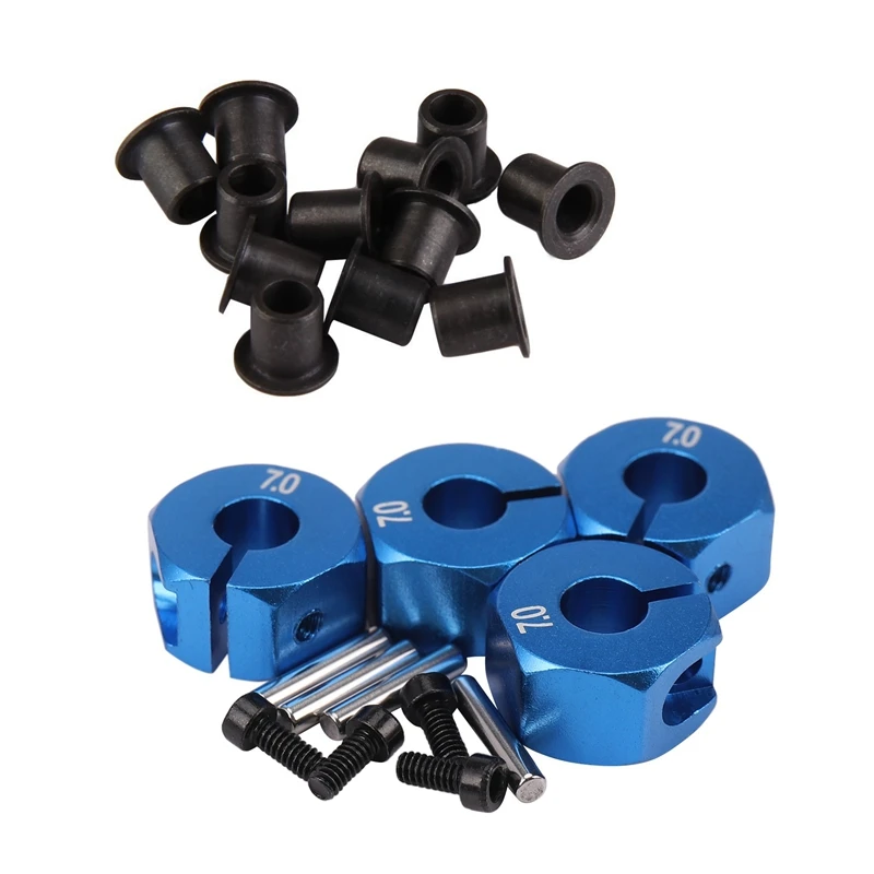 Синий Алюминиевый 7 0 шестигранный привод колеса RC 12 мм с шт. 02101 Поворотная втулка