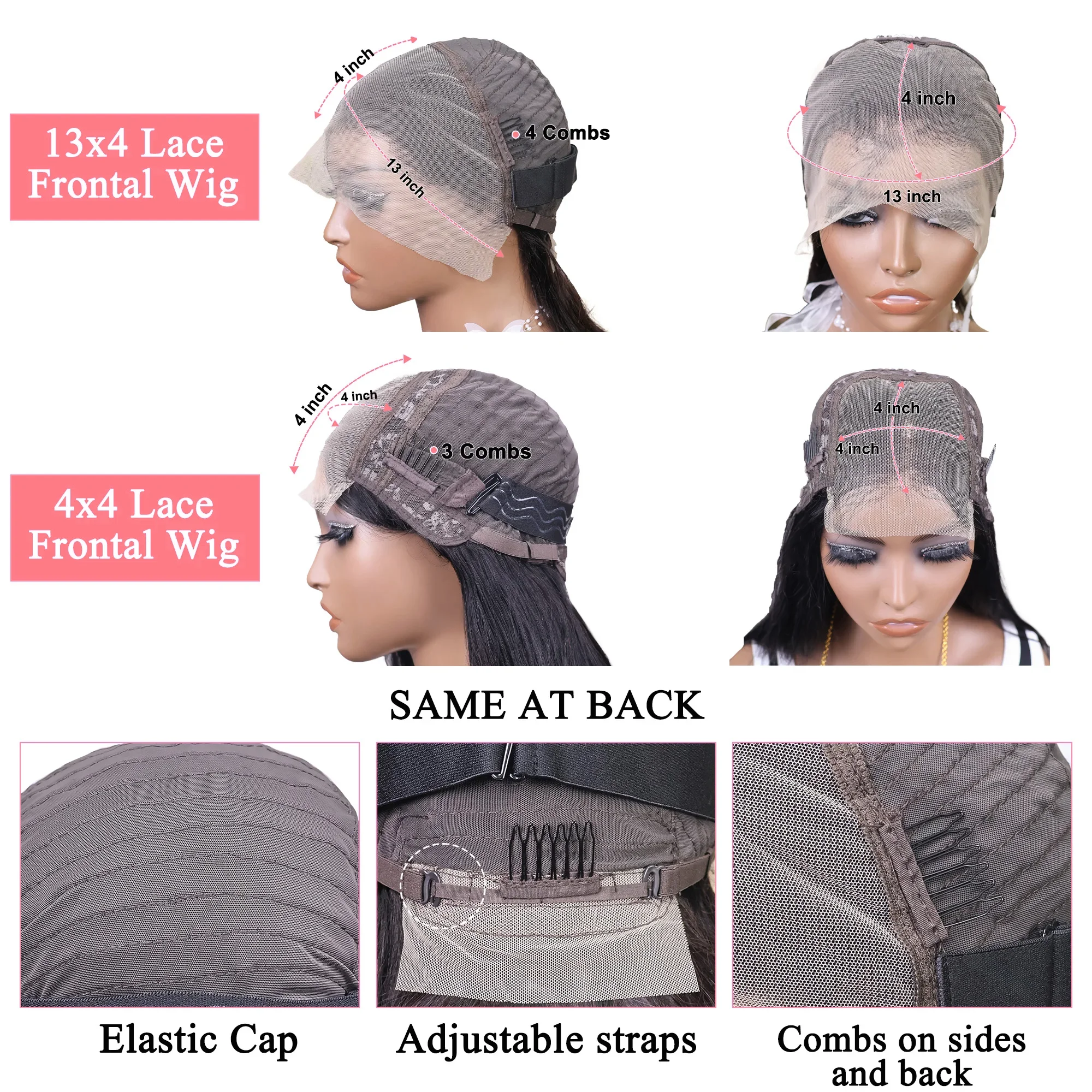 Короткий парик-каре 4x4 HD Lace Frontal, прямые волосы, 100% натуральные человеческие волосы, 13x4 Lace Frontal, предварительно выщипанные, бразильские, для женщин (art.: 3920d8909466d) - 3920d8909466d