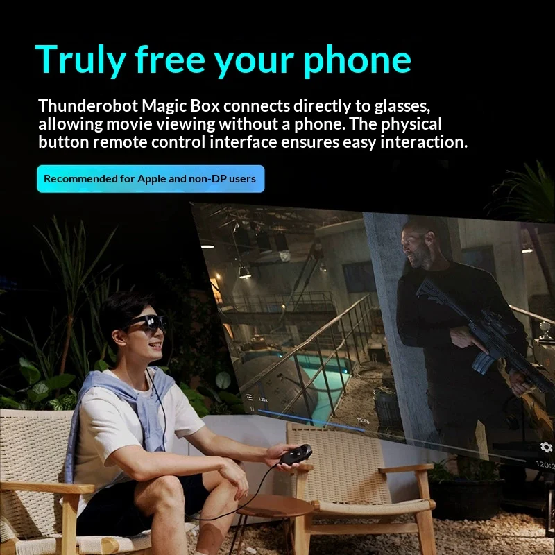 Фото Интеллектуальный терминал RayNeo Magic Box с поддержкой беспроводной проекции экрана, расширением памяти через TF-карту, аккумулятором 4900 мАч, поддержкой трех режимов и 4K 60 кадров/с. №5