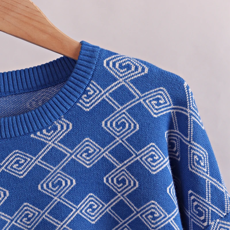 Женский свитер с круглым вырезом GIGOGOU осенне-зимний вязаный пуловер модный