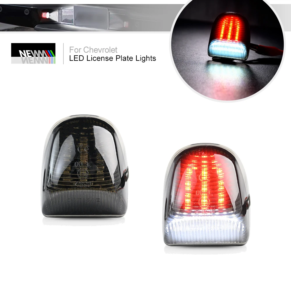 

2PCs LED Number License Plate Light Lamp Assembly For Chevrolet Avalanche Tahoe For GMC Sierra Yukon Car License Plate Light 12V