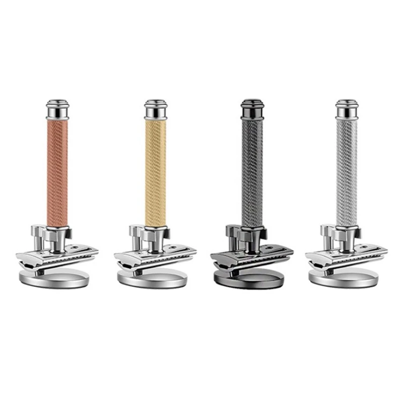 

Double Edge Safety Razor With Razor Placement Base Premium Shaving Manual Shavers Fits All Standard Razor Blades