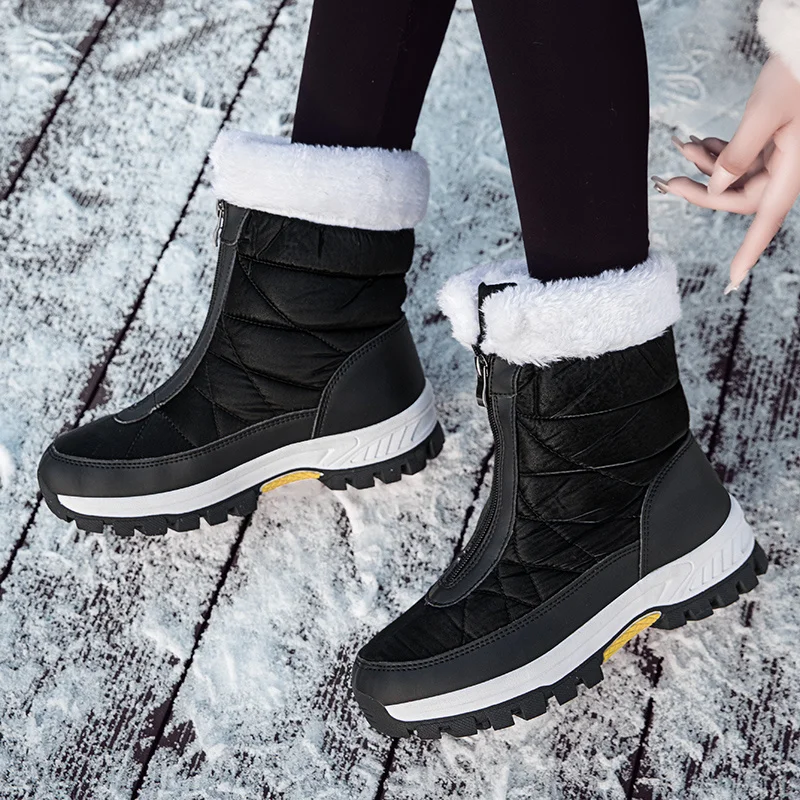 Xiaomi SALUDAS Waterproof Winter Boots Women Keep Warm Non-slip Ankle Boots Snow Boots Plus Size 42 White Boots Women Sneakers