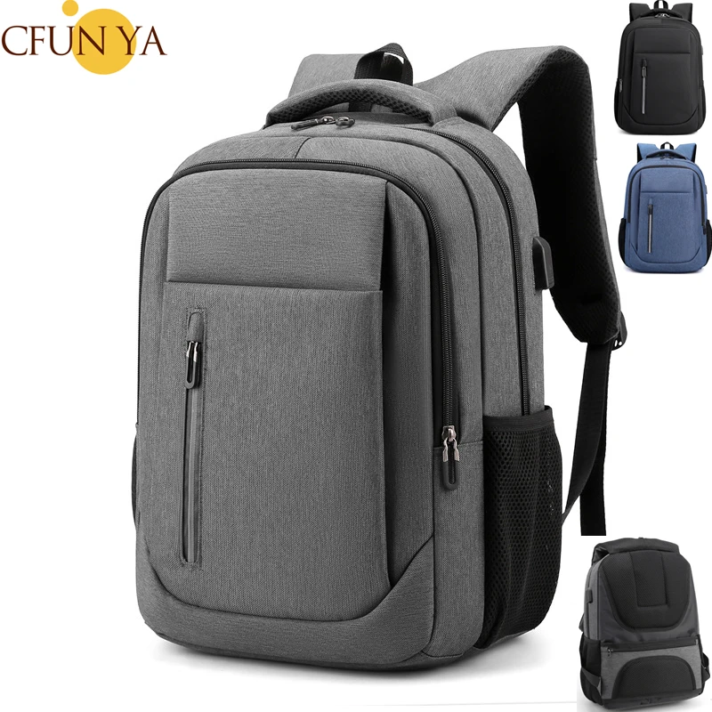 

CFUN YA Luxury Nylon Causal Backpack Men 15.6 Inch Laptop Backpacks USB College Student Schoolbag Anti-Theft Bagpack Travel Bag