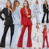 professional pants 2022 autumn winter new ol large lapel temperament two piece suit womens fashion pop