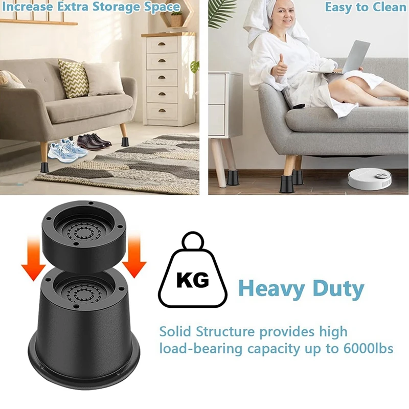 3-дюймовые подъемники для кровати больших нагрузок до 6000 фунтов 8 упаковок