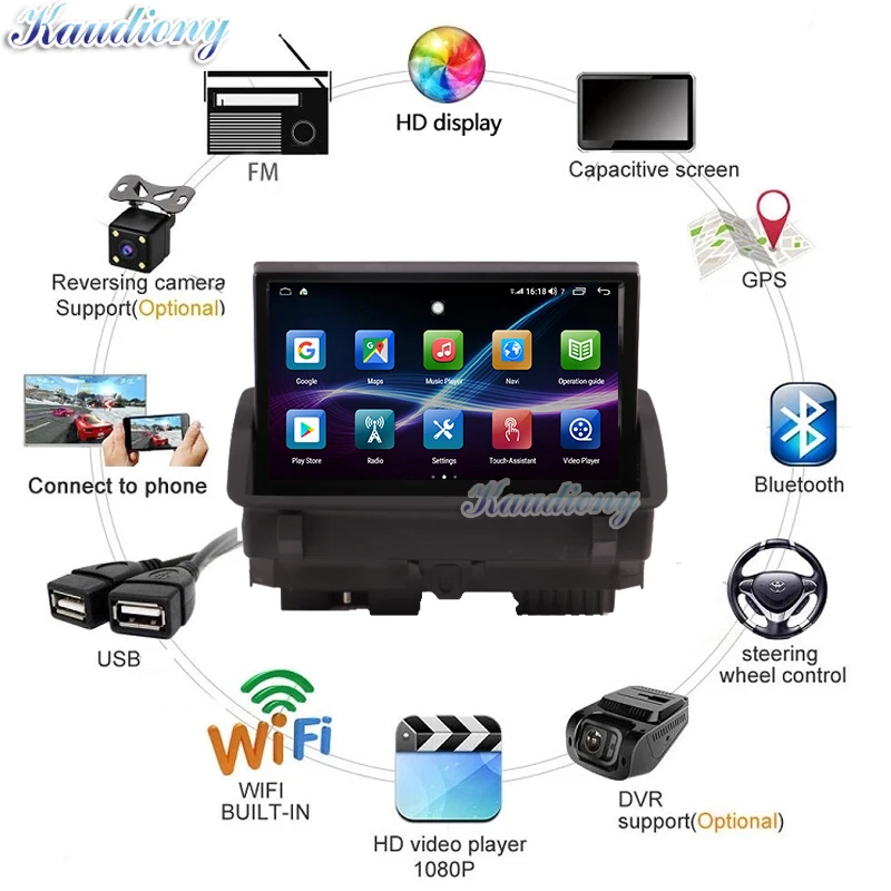 Kaudiony Android 11 для Audi Q3 A1 авто радио GPS навигация автомобильный DVD мультимедийный