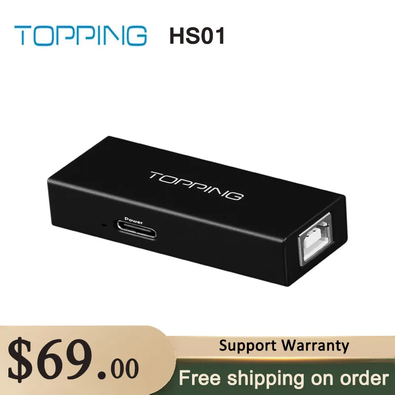 

TOPPING HS01 USB 2.0 High Speed Audio Isolator Compatible with High-res Audio Transmission Low latency