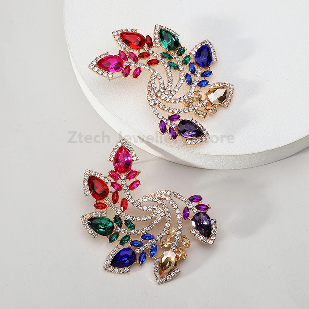 Женские серьги-гвоздики в богемном стиле большие геометрические серьги на