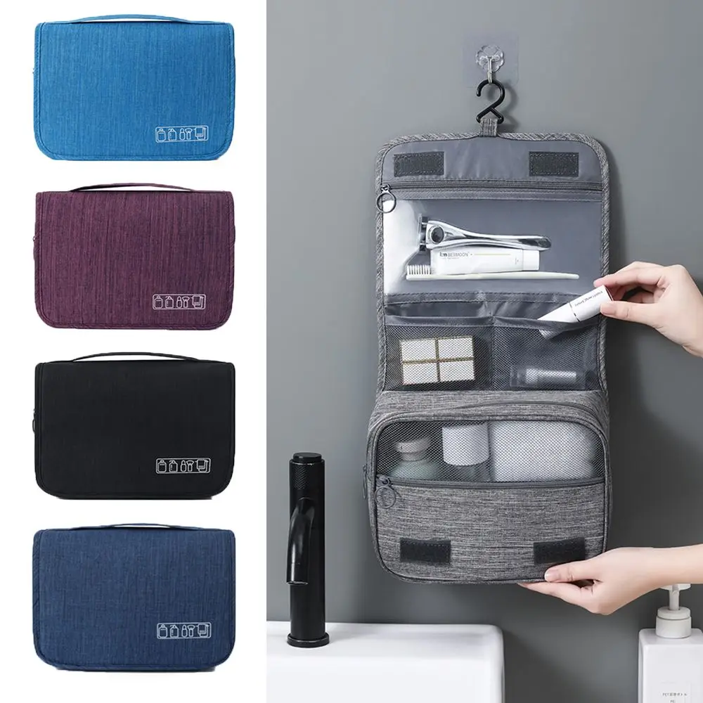 

with Hook Water-resistant Large Capacity Cosmetic Organizer Bag Travel Toiletry Bag Hanging Makeup Bag Makeup Case