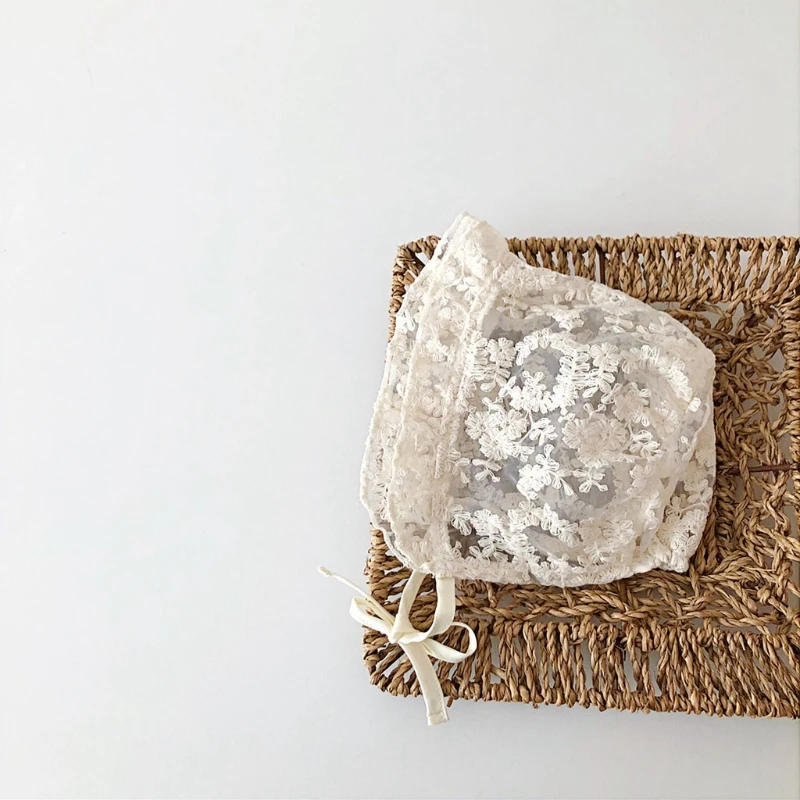 

Baby Lace Flower Sun Hat Newborn Photography Prop Princess White Hat Shower Gift