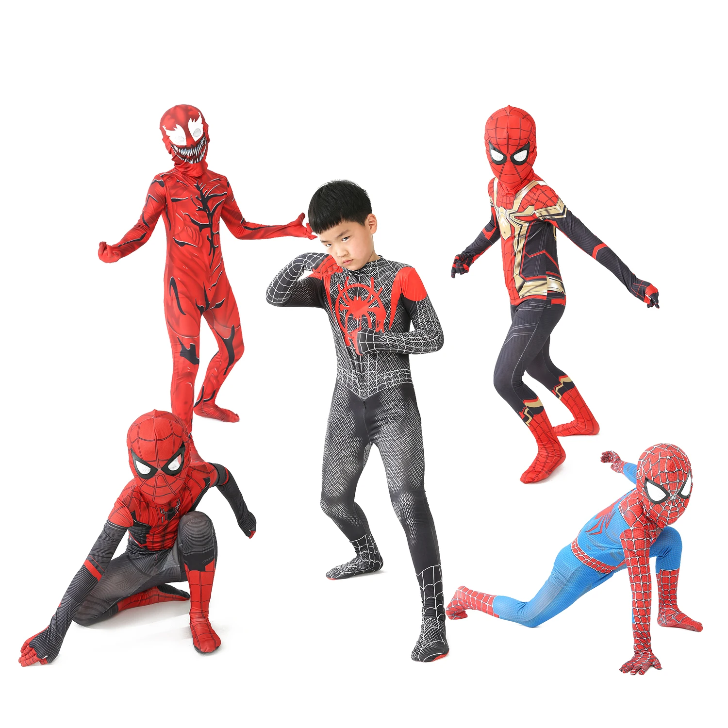 Superhero Spiderman Kostüm Body für Kinder Spandex Zentai Halloween Weihnachten Purim Spinne Mann Cosplay Overall 3D Stil