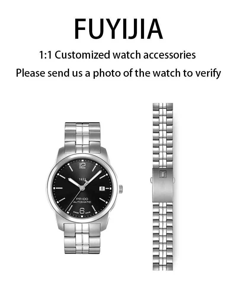 FUYIJIA Custom T-iss-ot T049 оригинальный ремешок для часов 19 мм 14 12 плоский интерфейс из