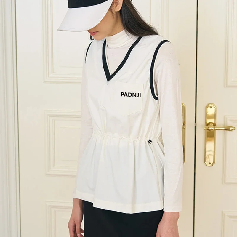 

2023 new Korean golf clothing women's long sleeve pullover trench coat fashionable wild top