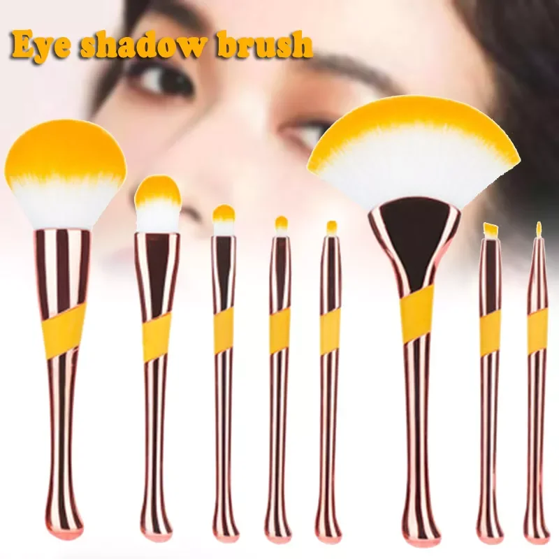 

NEW2023 8Pcs/set Makeup Brushes Plastic Handle Premium Synthetic Makeup Brush Set Kit for Blending Foundation Powder Brush Eyesh