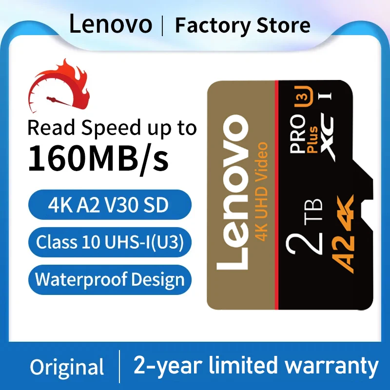 

Lenovo SD Memory Card 2TB 512GB 256GB UHS-1 Flash Memory Card 128GB Waterproof Flash Mini SD Card With Package Free SD Adapter